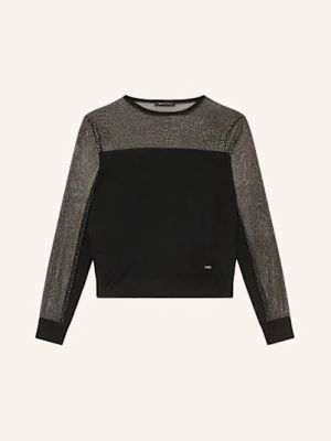 Armani Exchange Sweter Z Błyszczącą Przędzą schwarz