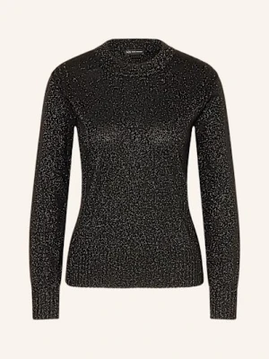 Armani Exchange Sweter Z Błyszczącą Przędzą schwarz