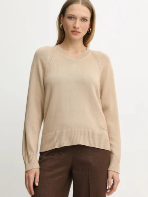 Armani Exchange sweter z dodatkiem wełny damski kolor beżowy lekki XW001335 AF13774
