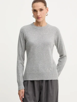 Armani Exchange sweter z dodatkiem wełny damski kolor szary lekki XW001164 AF16181
