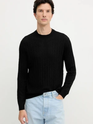 Armani Exchange sweter z dodatkiem wełny męski kolor czarny lekki XM000878 AF11982