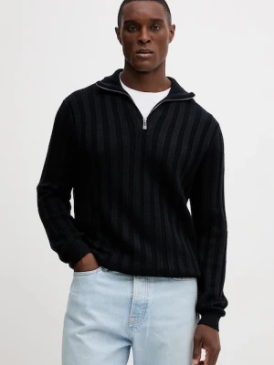 Armani Exchange sweter z dodatkiem wełny męski kolor granatowy z półgolfem XM001332 AF13776
