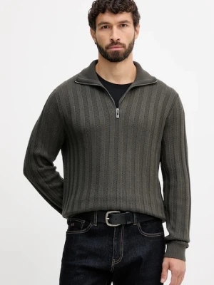 Armani Exchange sweter z dodatkiem wełny męski kolor zielony z półgolfem XM001332 AF13776