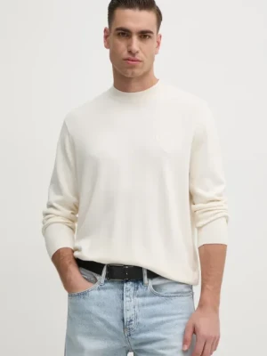 Armani Exchange sweter z domieszką jedwabiu męski kolor beżowy lekki XM000338 AF12291