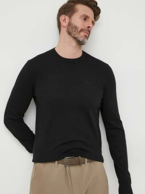 Armani Exchange sweter z domieszką kaszmiru kolor czarny lekki