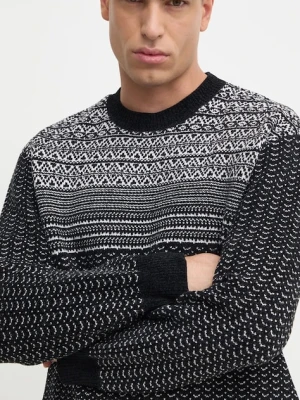 Armani Exchange sweter z domieszką wełny czarny
