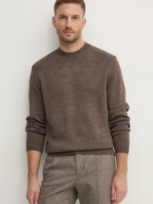 Armani Exchange sweter z domieszką wełny męski kolor brązowy 6DZM1F ZM1LZ