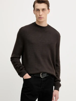 Armani Exchange sweter z domieszką wełny męski kolor brązowy XM001916 AF14008