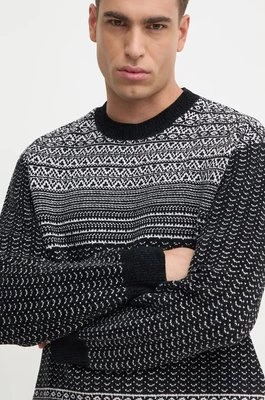 Armani Exchange sweter z domieszką wełny męski kolor czarny lekki XM000028 AF10351