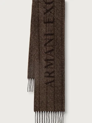 Armani Exchange szalik damski brązowy