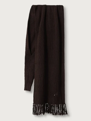 Armani Exchange szalik damski z wełną brązowy