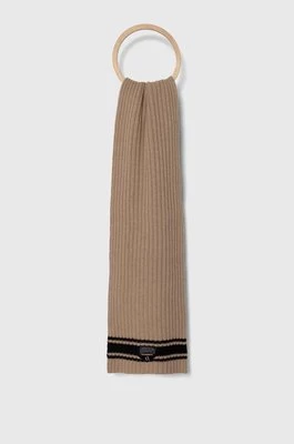 Armani Exchange szalik wełniany kolor brązowy wzorzysty