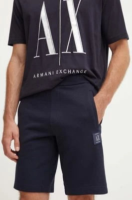 Armani Exchange szorty bawełniane męskie kolor granatowy