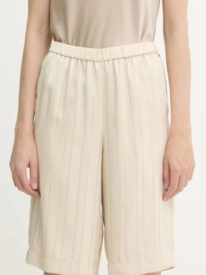 Armani Exchange szorty damskie kolor beżowy high waist XW000483 AF12744