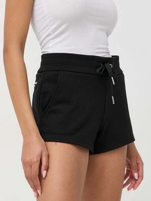 Armani Exchange szorty damskie kolor czarny gładkie high waist 8NYSBA YJE5Z NOS