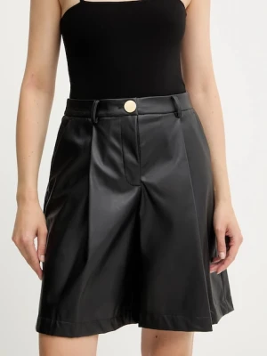 Armani Exchange szorty damskie kolor czarny gładkie high waist XW001265 AF16106