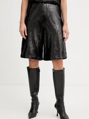 Armani Exchange szorty damskie kolor czarny gładkie high waist XW001773 AF16152