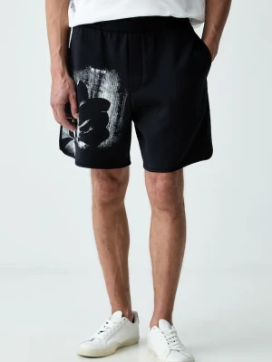 Armani Exchange szorty dresowe męskie z bawełną granatowy