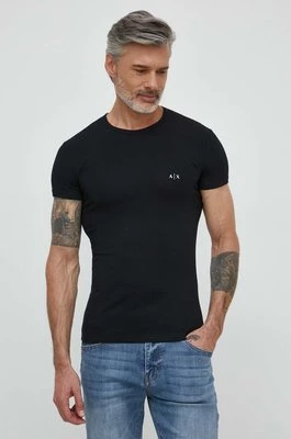 Armani Exchange t-shirt 2-pack męski kolor czarny gładki 956005 CC282 NOS