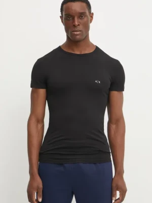 Armani Exchange t-shirt 2-pack męski kolor czarny gładki 956005 CC282 NOS