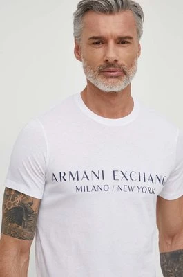 Armani Exchange t-shirt męski kolor biały z nadrukiem 8NZT72 Z8H4Z NOS