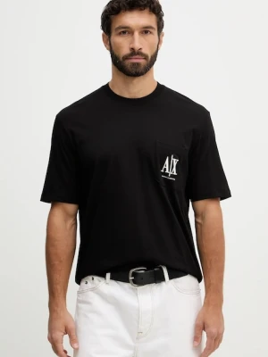 Armani Exchange T-shirt męski bawełniany czarny
