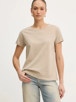 Armani Exchange t-shirt bawełniany beżowy