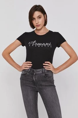Armani Exchange t-shirt bawełniany kolor czarny 8NYT91 YJG3Z NOS