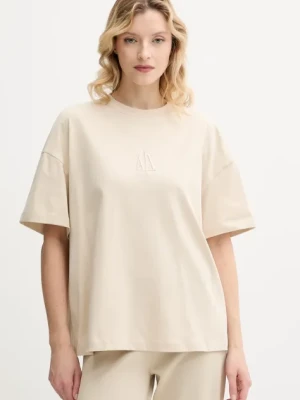Armani Exchange t-shirt bawełniany damski kolor beżowy XW001182 AF15085