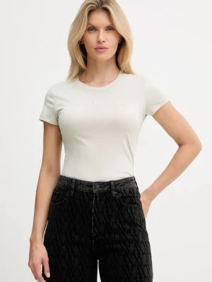 Armani Exchange t-shirt bawełniany damski kolor beżowy XW002038 AF10356