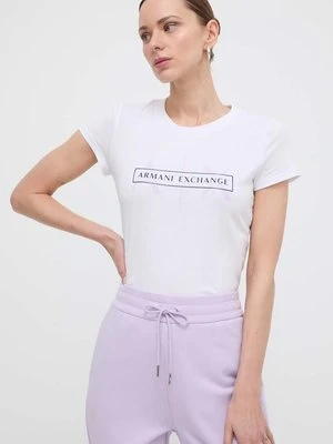 Armani Exchange t-shirt bawełniany damski kolor biały 3DYT46 YJ3RZ