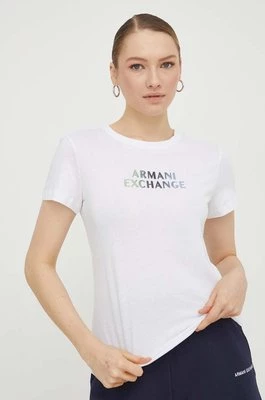 Armani Exchange t-shirt bawełniany damski kolor biały 3DYT14 YJDGZ