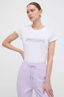 Armani Exchange t-shirt bawełniany damski kolor biały 3DYT46 YJ3RZ