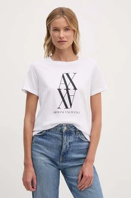 Armani Exchange t-shirt bawełniany damski kolor biały 6DYT04 YJG3Z