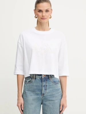 Armani Exchange t-shirt bawełniany damski kolor biały XW001080 AF10356