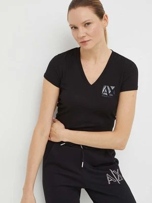 Armani Exchange t-shirt bawełniany damski kolor czarny 3DYT03 YJ3RZ