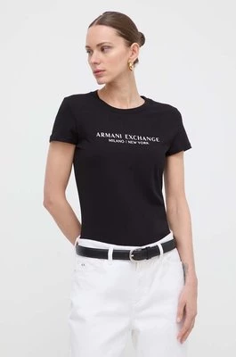 Armani Exchange t-shirt bawełniany damski kolor czarny 8NYTAB YJG3Z NOS