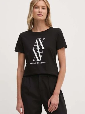 Armani Exchange t-shirt bawełniany damski kolor czarny 6DYT04 YJG3Z