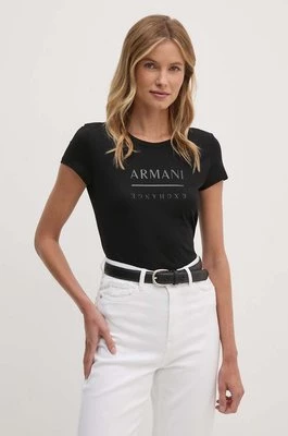 Armani Exchange t-shirt bawełniany damski kolor czarny 6DYT11 YJ16Z