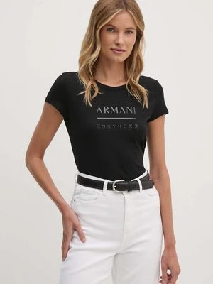 Armani Exchange t-shirt bawełniany damski kolor czarny 6DYT11 YJ16Z