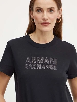 Armani Exchange t-shirt bawełniany damski kolor czarny XW000060 AF10354