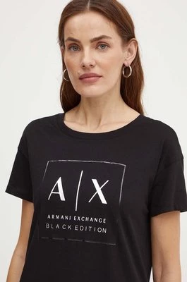 Armani Exchange t-shirt bawełniany damski kolor czarny XW000063 AF10359