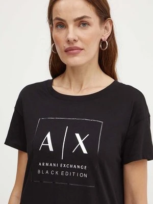 Armani Exchange t-shirt bawełniany damski kolor czarny XW000063 AF10359