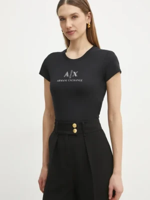 Armani Exchange t-shirt bawełniany damski kolor czarny XW000386 AF10354