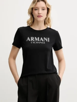 Armani Exchange t-shirt bawełniany damski kolor czarny XW000387 AF10354