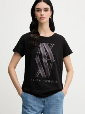 Armani Exchange t-shirt bawełniany damski kolor czarny XW000515 AF10359