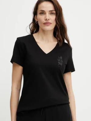 Armani Exchange t-shirt bawełniany damski kolor czarny XW000527 AF10356