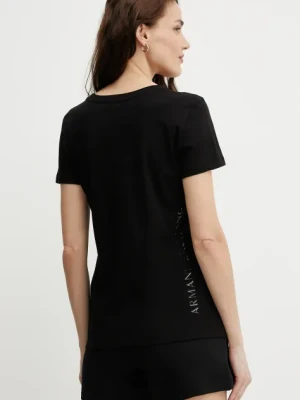 Armani Exchange t-shirt bawełniany damski kolor czarny XW000528 AF10356