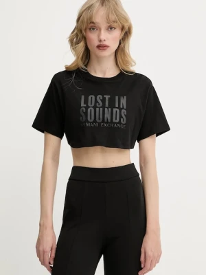 Armani Exchange t-shirt bawełniany damski kolor czarny XW000546 AF10359