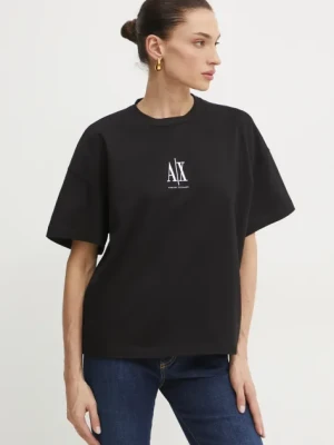 Armani Exchange t-shirt bawełniany damski kolor czarny XW001182 AF15085